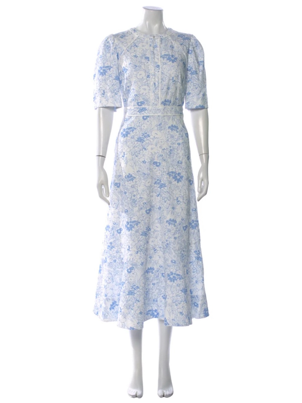 ME + EM Blue Floral Midi Dress - size 12